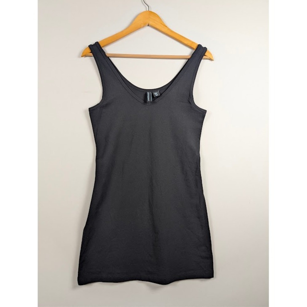 Cynthia Rowley Tank Top Women Medium Black V-Neck Pima Cotton Spandex EUC